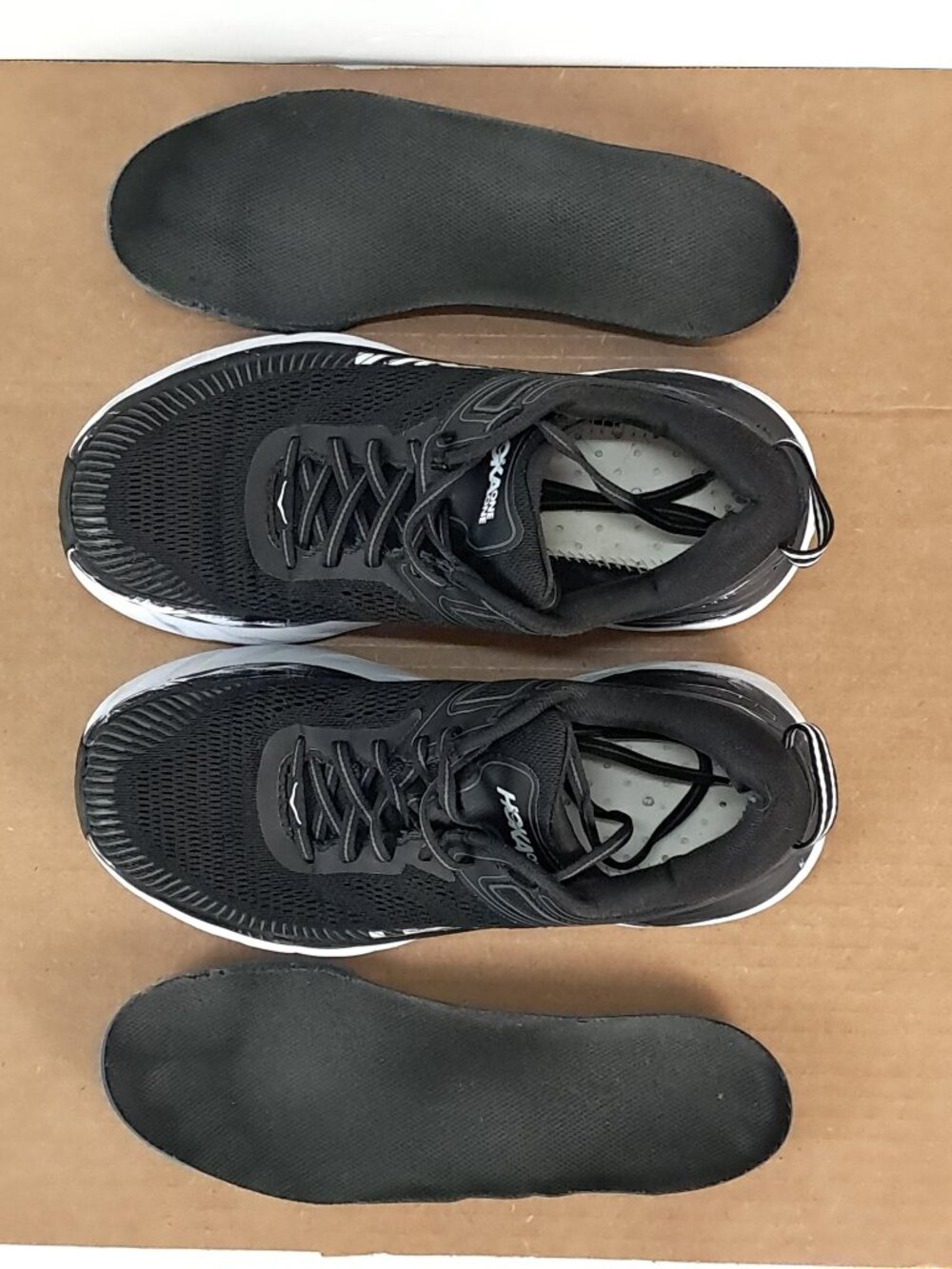 Hoka One One Bondi 7 Shoes Women Size 8 Black Sneakers Athletic 1110519 BWHT - Picture 5 of 16